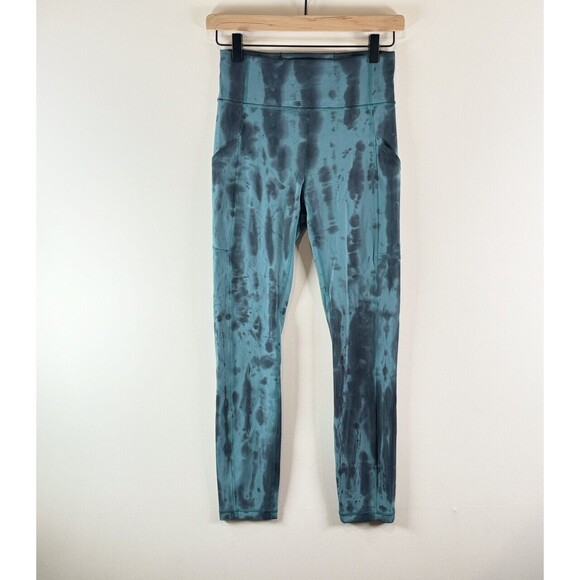 Lululemon Womens Leggings Forest Gray Invigorate Hi Rise Pull On Tie Dye Size 4 - Picture 2 of 12